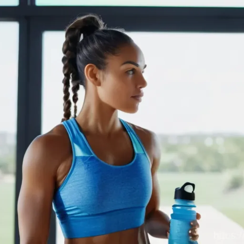 운동 중 수분 섭취 가이드 - **Hydration Blueprint: Pre-Workout Assessment**
"A diverse woman in her late 20s, with an athlet...