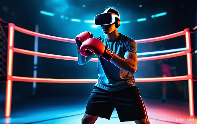 운동 지도의 최신 트렌드 - **AI Personalized Training in a Home Gym:** A dynamic shot of a fit young woman in comfortable, mode...