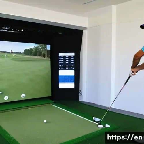 Home 28 골프 스윙 분석과 교정 - **Prompt:** A focused male golfer in his late 30s, dressed in modern, athletic golf attire (polo shi...